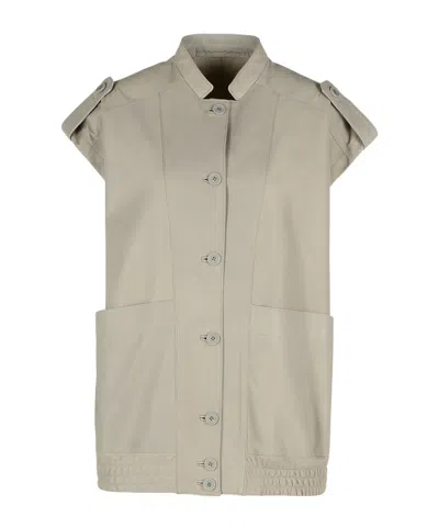 Salvatore Santoro Sleeveless Leather Jacket In Grey