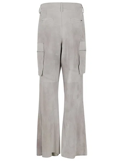 Salvatore Santoro Soft Suede Cargo Pants In Gray