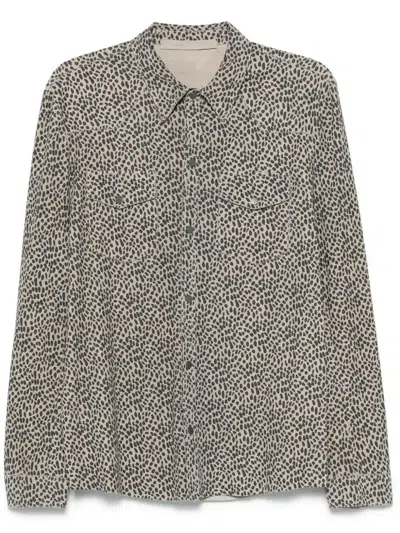 Salvatore Santoro Spotted Overshirt In Neutrals