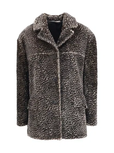 SALVATORE SANTORO SPOTTED PATTERNED FUR JACKET