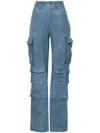 Salvatore Santoro Leather Cargo Pants In Blue
