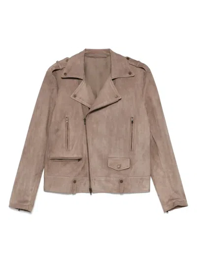 Salvatore Santoro Sude Biker Jacket In Neutral