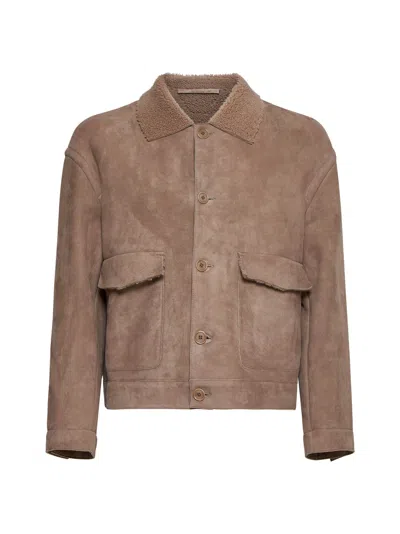Salvatore Santoro Suede And Shearling Jacket In Brown