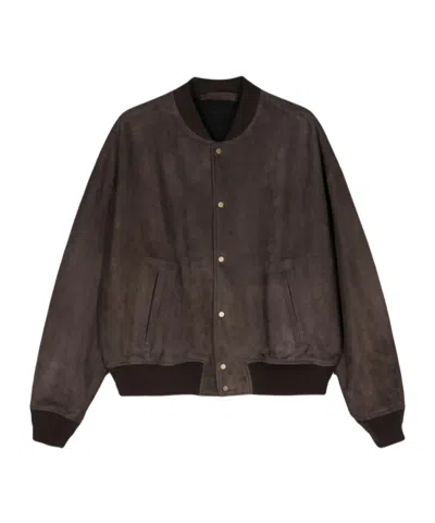 Salvatore Santoro Suede Band-collar Jacket