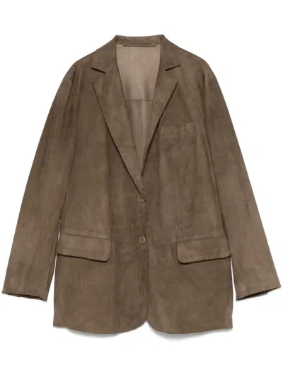 Salvatore Santoro Suede Blazer In 褐色