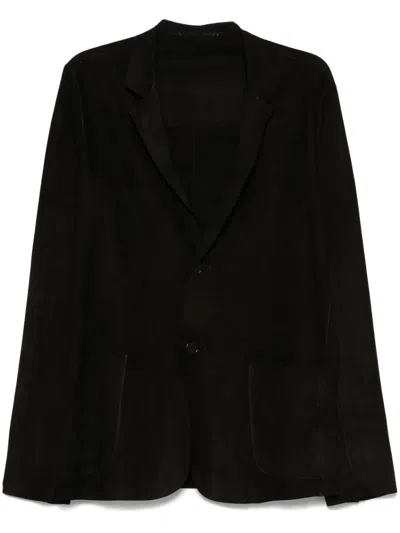 Salvatore Santoro Suede Blazer In Black