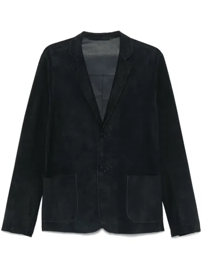 Salvatore Santoro Sakko Aus Wildleder In Blau