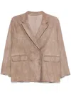 Salvatore Santoro Suede Blazer In Grey