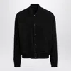Salvatore Santoro Suede Bomber Jacket In Black