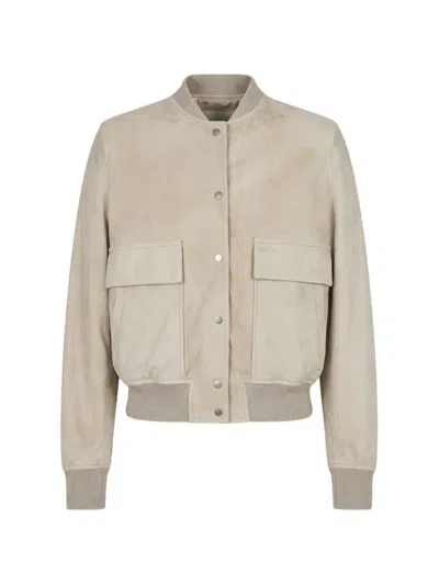 Salvatore Santoro Suede Bomber Jacket In Gray