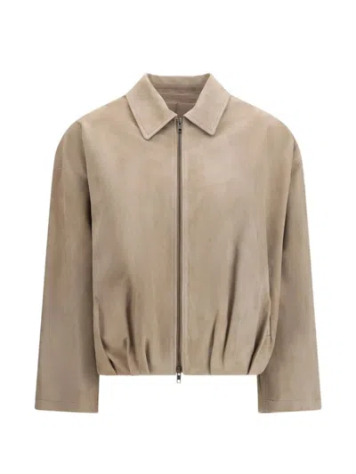 Salvatore Santoro Suede Bomber Jacket In Brown