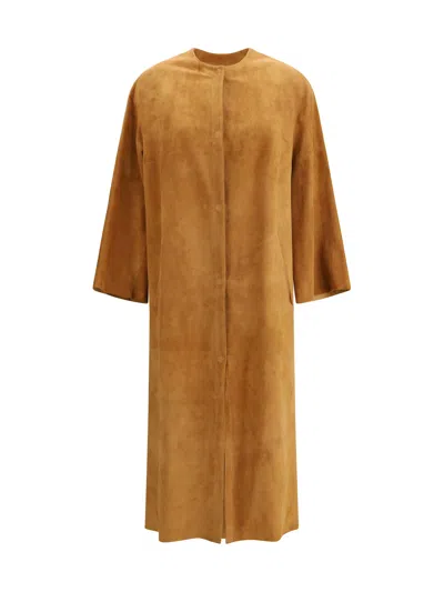 Salvatore Santoro Suede Coat In Yellow