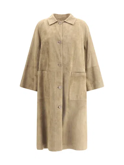 Salvatore Santoro Suede Coat In Neutral