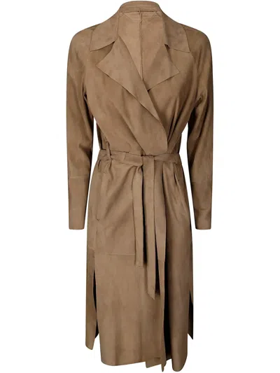 Salvatore Santoro Suede Coat In Neutrals