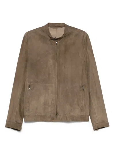 Salvatore Santoro Suede Jacket In Brown