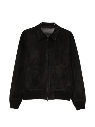 Salvatore Santoro Suede Jacket In Black