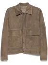 Salvatore Santoro Leather Jacket In Taupe Leather In Brown
