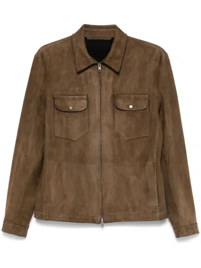 Salvatore Santoro Suede Jacket In Brown