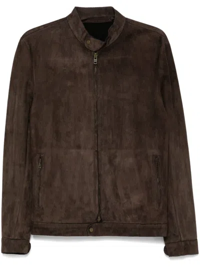 Salvatore Santoro Suede Jacket In Brown