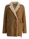 Salvatore Santoro Balzer Shearling Suede Leather Jacket In Gold