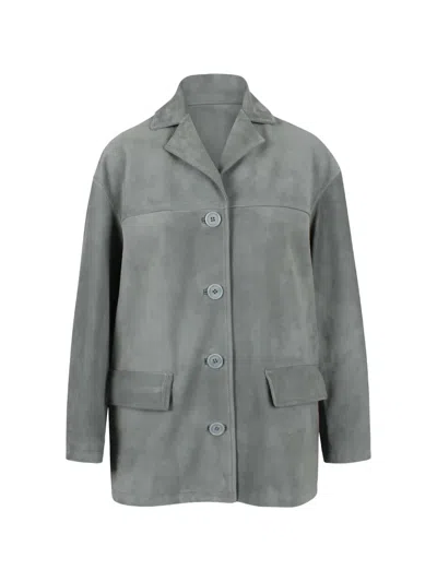 Salvatore Santoro Suede Jacket In Gray