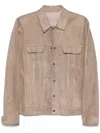 Salvatore Santoro Leather Jacket In Taupe Leather In Neutrals