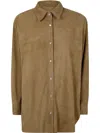 Salvatore Santoro Shirt In Suede In Neutrals