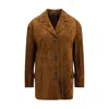 Salvatore Santoro Button-fastening Suede Blazer In Brown