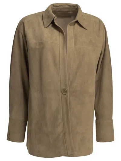 Salvatore Santoro Suede Leather Jacket In Brown