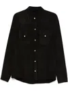 Salvatore Santoro Suede Overshirt In Black