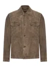 Salvatore Santoro Suede Button-up Jacket In Brown