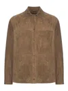 Salvatore Santoro Suede Button-up Jacket In Brown