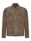Salvatore Santoro Suede Button-up Jacket In Brown