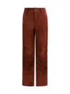 Salvatore Santoro Leather Buttoned Straight Trousers In Brown