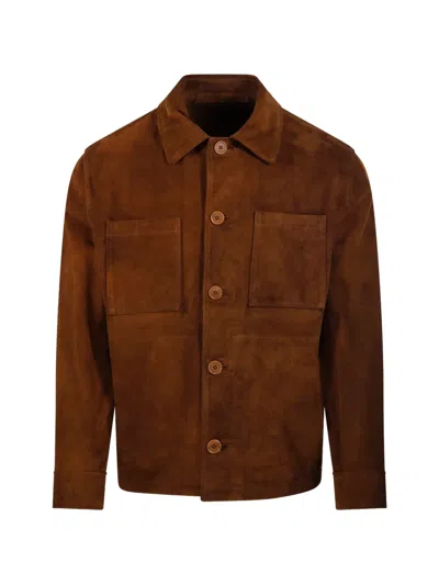 Salvatore Santoro Suede Patch-pocket Jacket In Brown