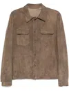 Salvatore Santoro Leather Jacket In Taupe Leather In Brown