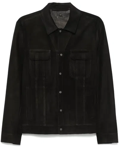 Salvatore Santoro Hemdjacke Aus Wildleder In Schwarz