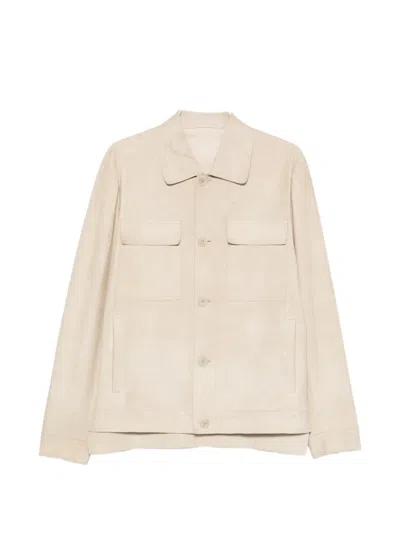 Salvatore Santoro Suede Shirt In Neutral
