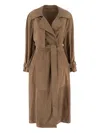 Salvatore Santoro Mid-length Beige Ovine Leather Wrap Coat