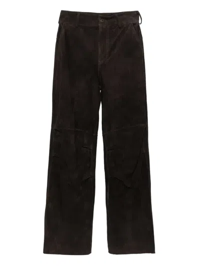 Salvatore Santoro Suede Trousers In Brown