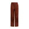 Salvatore Santoro Leather Buttoned Straight Trousers In Brown