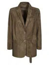 Salvatore Santoro Tailored Brown Leather Jacket With Two-button Closure In Brown