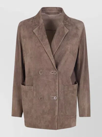 Salvatore Santoro Tailored Jacket Buttons Front Pockets Long Sleeves Lapels In Brown