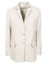 Salvatore Santoro Tailored Leather Jacket With Notched Lapel In Neutral