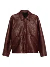 Salvatore Santoro Textured-finish Leather Jacket In Red