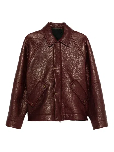 Salvatore Santoro Textured-finish Leather Jacket In Red