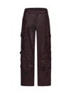Salvatore Santoro Niv Leather Cargo Pants In Prune
