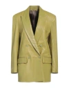 Salvatore Santoro Woman Blazer Green Size 2 Ovine Leather In Green