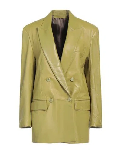 Salvatore Santoro Woman Blazer Green Size 2 Ovine Leather