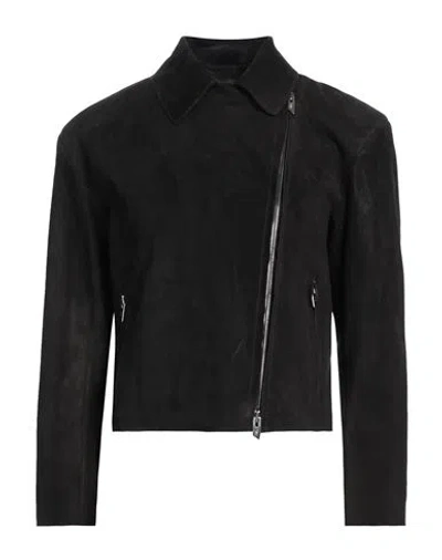 Salvatore Santoro Woman Jacket Black Size 8 Ovine Leather